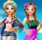 Anna e Elsa roupas de praia