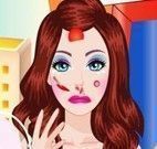 Barbie no médico rosto machucado