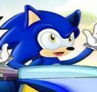 Sonic corrida pegar aneis dourados