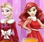 Elsa e Ariel jantar de natal