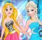 Elsa e Rapunzel na balada moda
