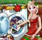 Elsa lavar acessórios de natal