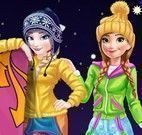 Anna e Elsa férias de esqui