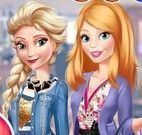 Barbie e Elsa vestir roupas e maquiagem