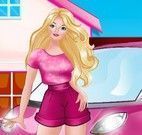Barbie lavar carro rosa