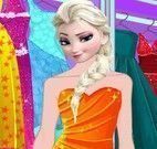 Elsa vestidos e maquiagem de glamour