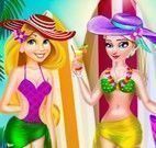 Moda praia Rapunzel e Elsa