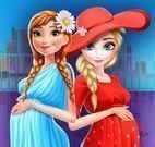 Anna e Elsa grávidas shopping