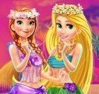 Rapunzel e Anna festa havaiana