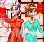 Elsa e Anna roupas de japonesa