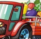 Fazendeiro transportar legumes
