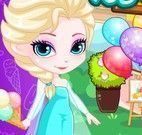 Elsa decorar loja dos sorvetes