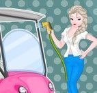 Elsa lavar carrinho de golfe