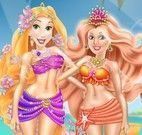 Rapunzel e Barbie moda praia
