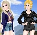 Elsa e Cinderela hippie moda
