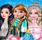 Turma das princesas roupas de inverno