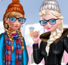Irmãs Elsa e Anna moda inverno