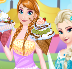 Elsa e Anna decorar sorvete