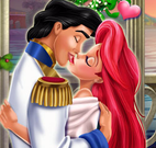 Princesa Ariel beijar príncipe