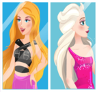 Elsa e Barbie vestir capa de revista