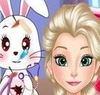 Elsa cuidar do coelho