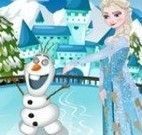 Elsa e Olaf pista de gelo