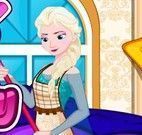 Elsa limpar castelo