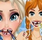 Anna e Elsa Frozen no dentista