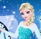 Vestir e maquiar Elsa no cavalo