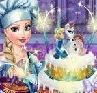 Elsa decorar bolo de casamento