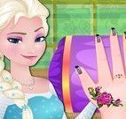 Manicure da princesa Elsa