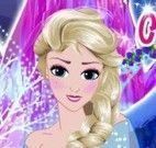 Elsa Frozen limpar salão de festa