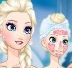 Elsa no spa limpeza de pele
