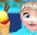 Elsa bebê fazer sorvete