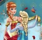 Elsa costurar vestido da Anna