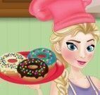 Elsa cozinhar donuts