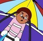 Colorir menino no paraquedas