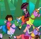 Corrida de cavalo Dora, Draculaura e Ben 10