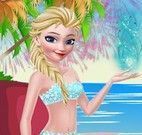 Roupas e maquiagem da Elsa na praia