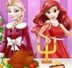 Ariel e Elsa decorar mesa de jantar