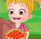 Bebê Hazel plantar tomates
