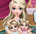 Elsa cuidar dos filhos gêmeos