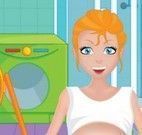 Lavar roupas da grávida