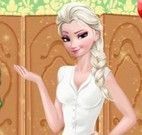 Elsa vestir roupas de trabalho
