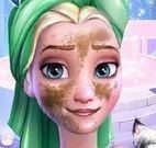 Elsa  fazer limpeza facial