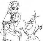 Colorir Anna e Olaf