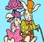 Colorir casal de coelhos