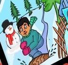 Pintar desenho do menino esquiando