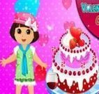 Dora decorar bolo para namorado