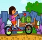 Dora entregando Frutas na Bicicleta